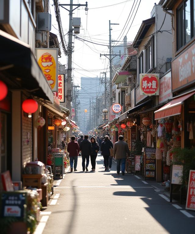 活気のある下北沢の街角の風景